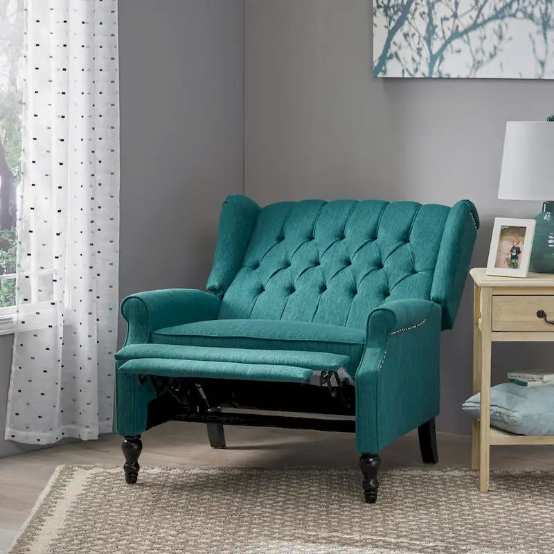 Fauteuil inclinable à dossier haut capitonné avec bordure cloutée