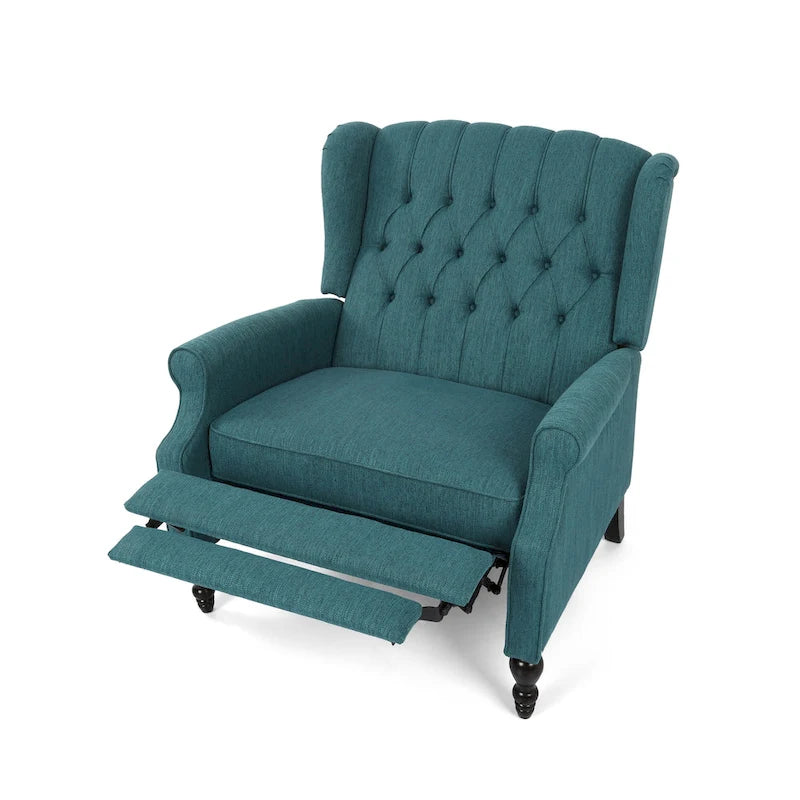 Gestoffeerde wingback-relaxfauteuil met terugverende rugleuning en nagelkopafwerking