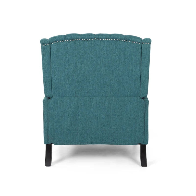 Gestoffeerde wingback-relaxfauteuil met terugverende rugleuning en nagelkopafwerking