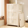Foldable Multi-Tier Storage Cabinet with Wheels