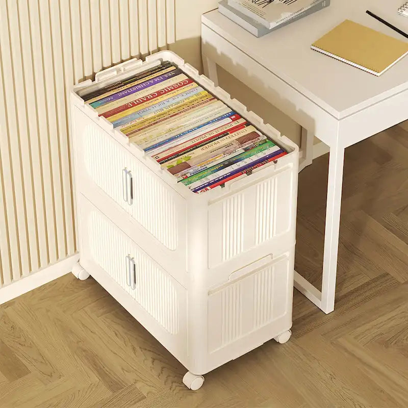 Foldable Multi-Tier Storage Cabinet with Wheels