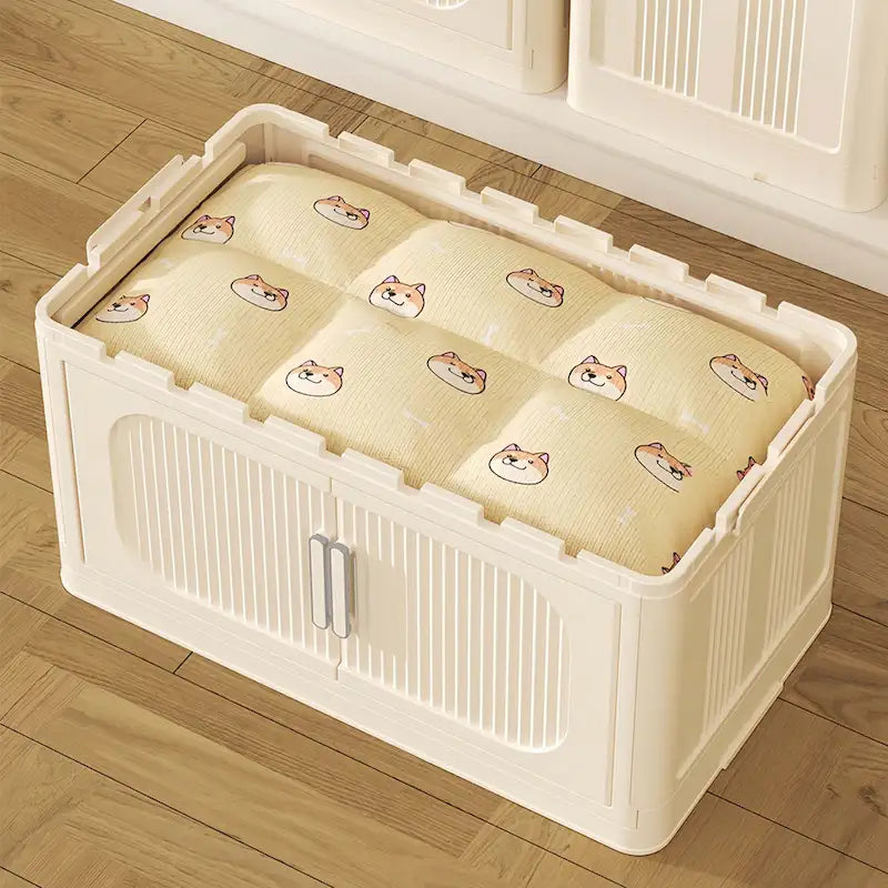 Foldable Multi-Tier Storage Cabinet with Wheels