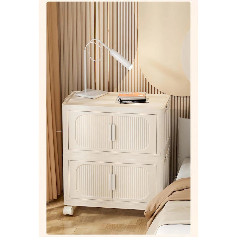 Foldable Multi-Tier Storage Cabinet with Wheels