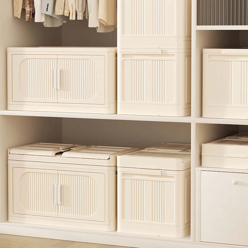 Foldable Multi-Tier Storage Cabinet with Wheels