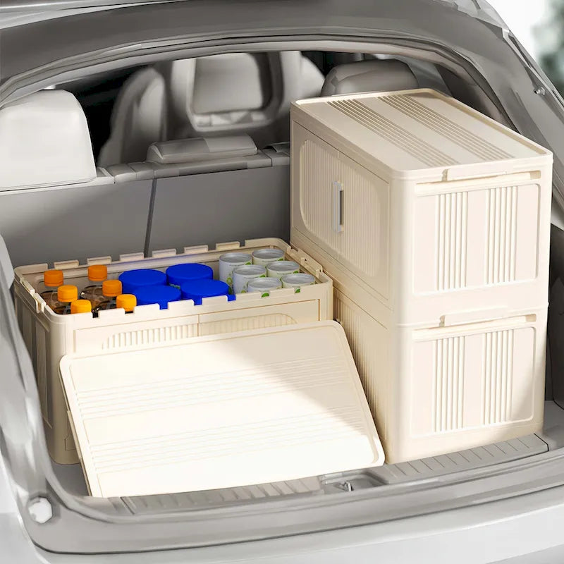 Foldable Multi-Tier Storage Cabinet with Wheels