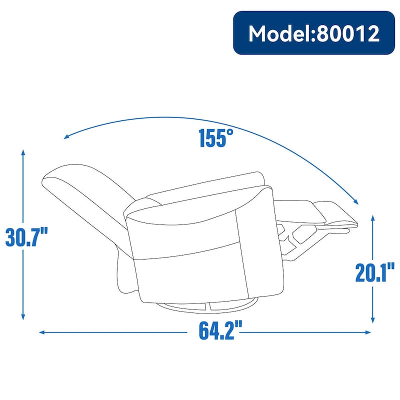 Elektrischer drehbarer Gleitsessel mit 270°-Drehung, USB- und Typ-C-Ladeanschlüssen