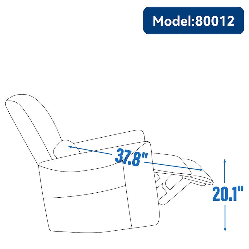 Elektrischer drehbarer Gleitsessel mit 270°-Drehung, USB- und Typ-C-Ladeanschlüssen