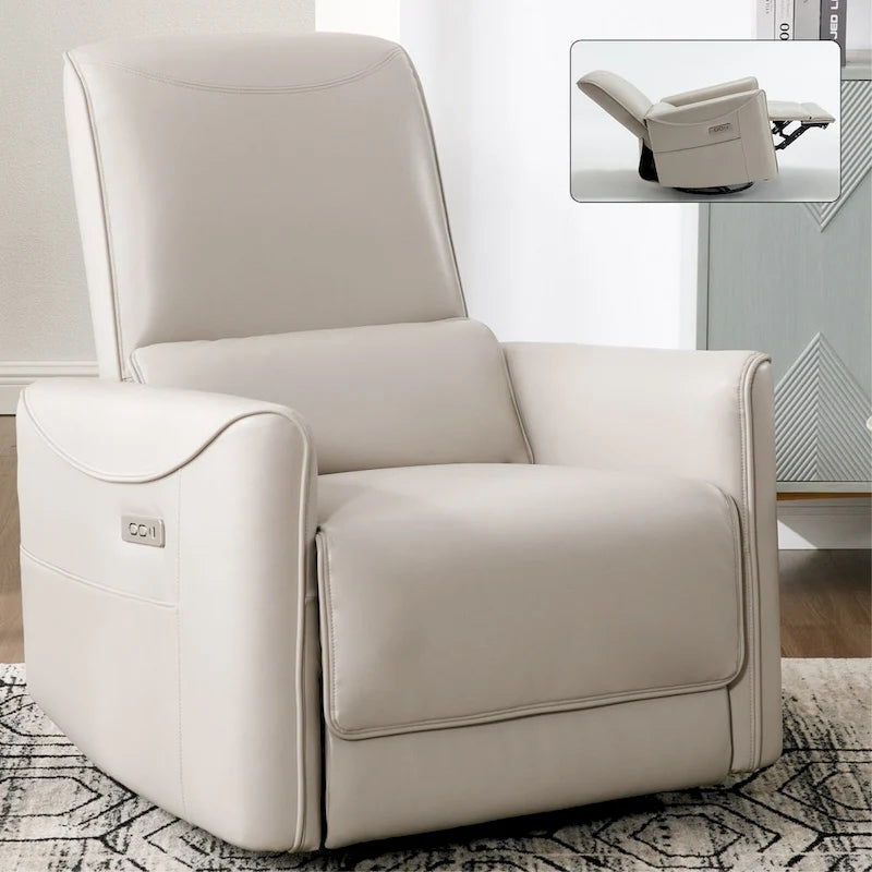 Elektrischer drehbarer Gleitsessel mit 270°-Drehung, USB- und Typ-C-Ladeanschlüssen