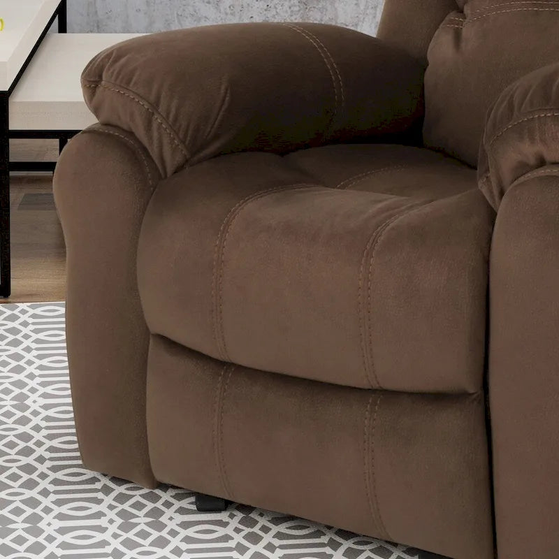 Fauteuil inclinable et berçant surdimensionné en microfibre