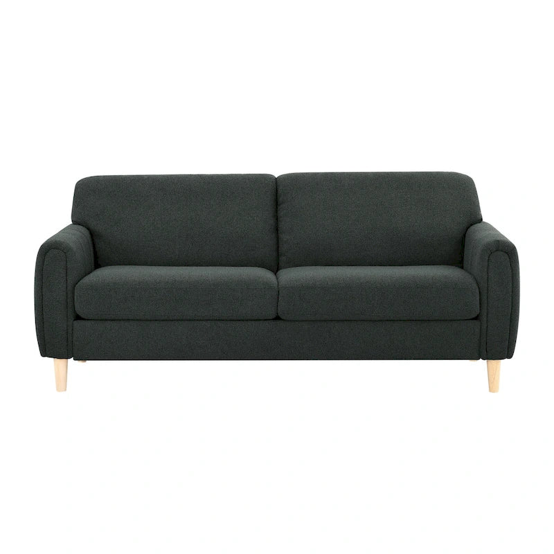 Stationary Fabric Sofa with Pocket Coil Cushions & Channel-Tufted Arms