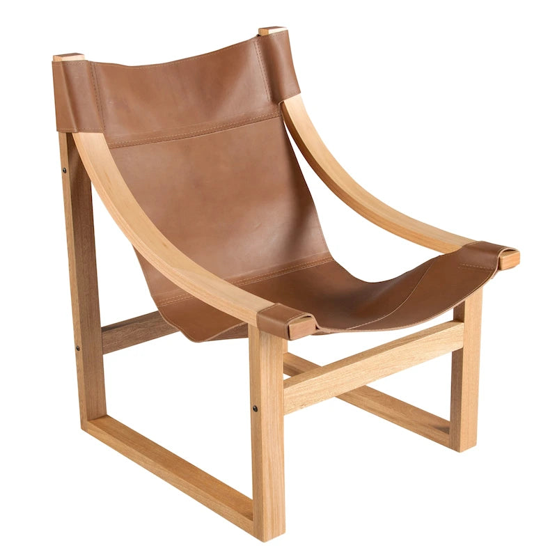 Leather Sling Accent Chair