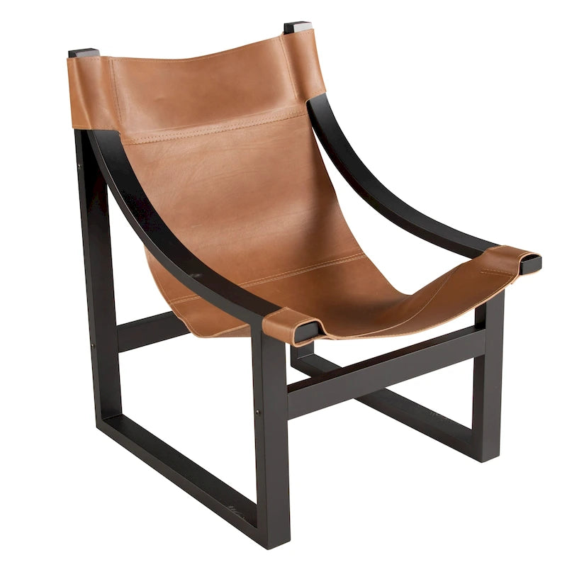 Leather Sling Accent Chair