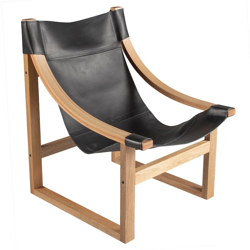 Leather Sling Accent Chair