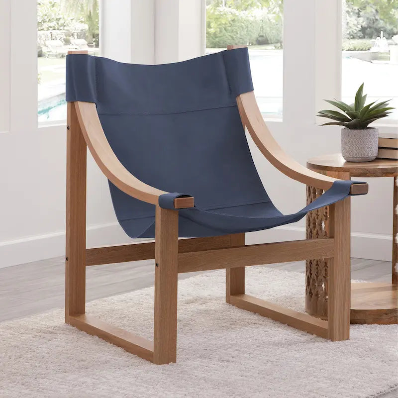 Leather Sling Accent Chair