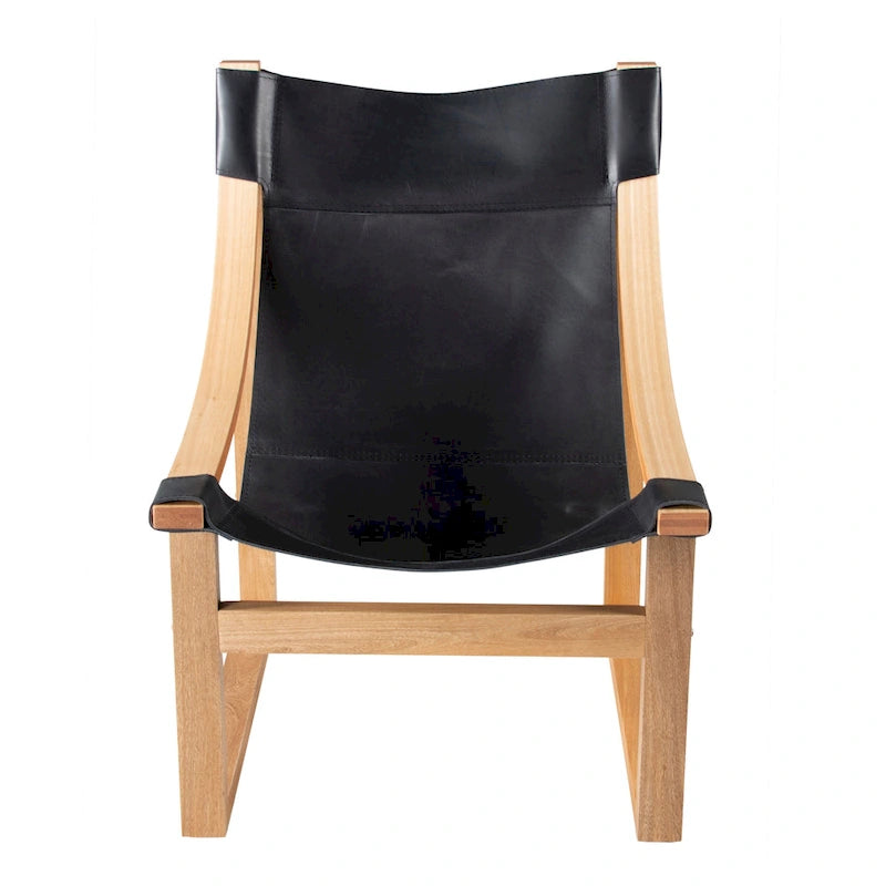 Leather Sling Accent Chair