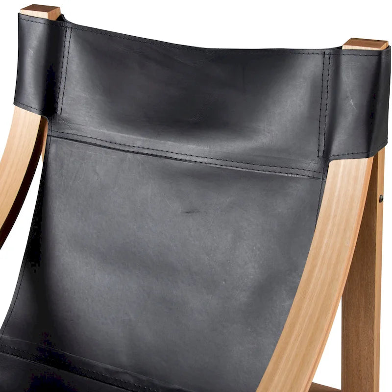 Leather Sling Accent Chair