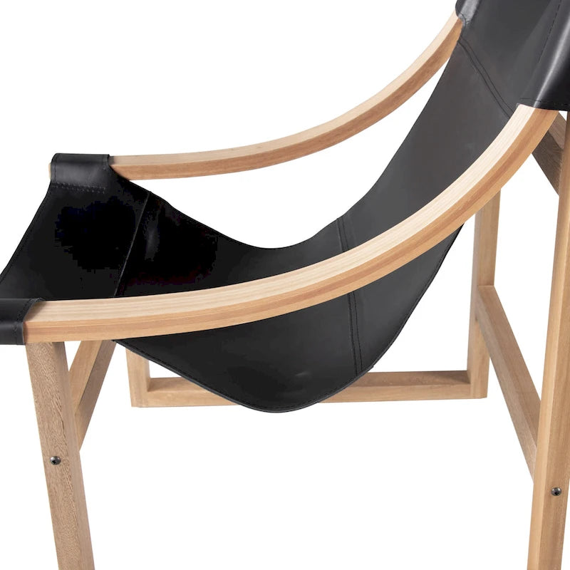 Leather Sling Accent Chair