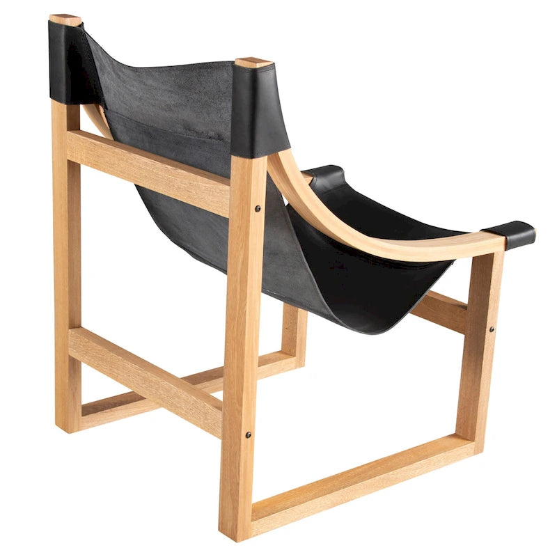 Leather Sling Accent Chair