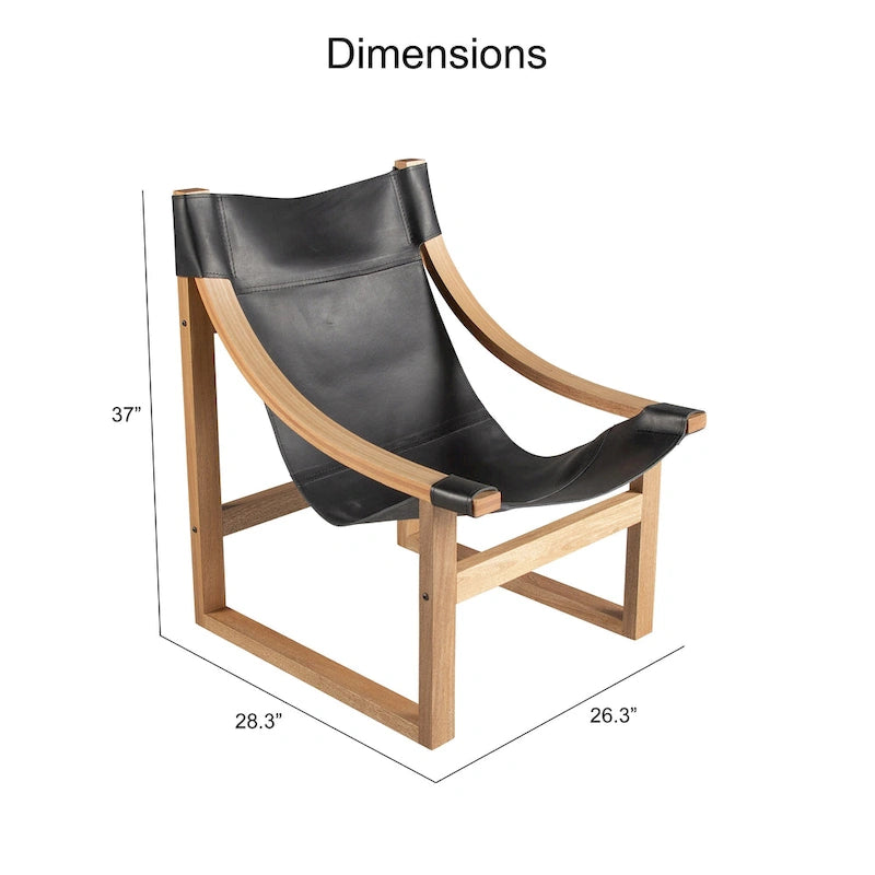 Leather Sling Accent Chair