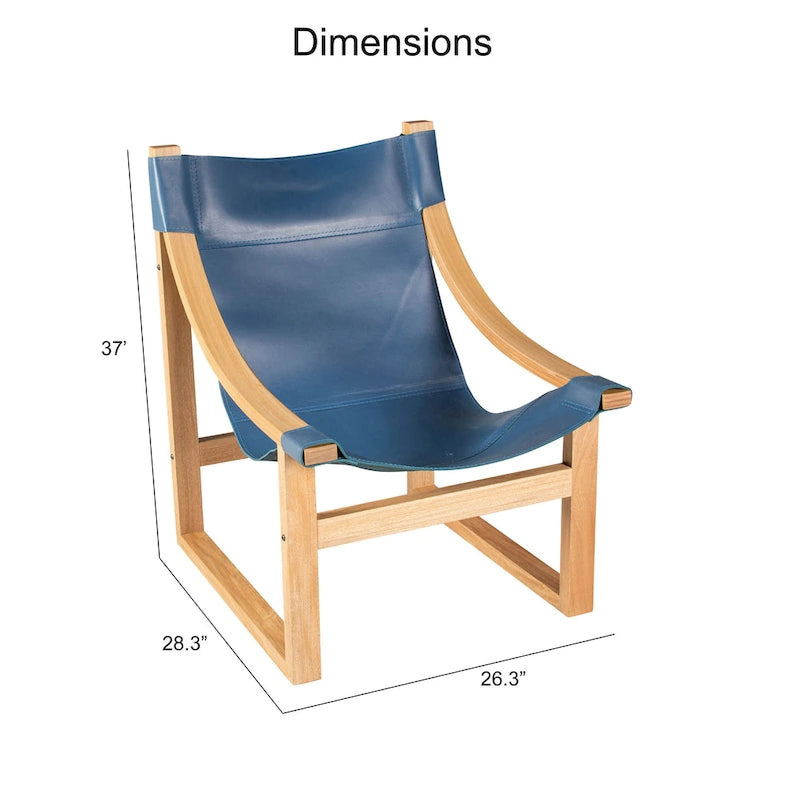 Leather Sling Accent Chair