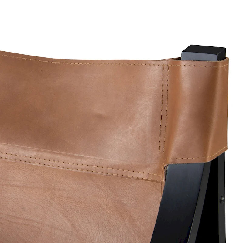 Leather Sling Accent Chair