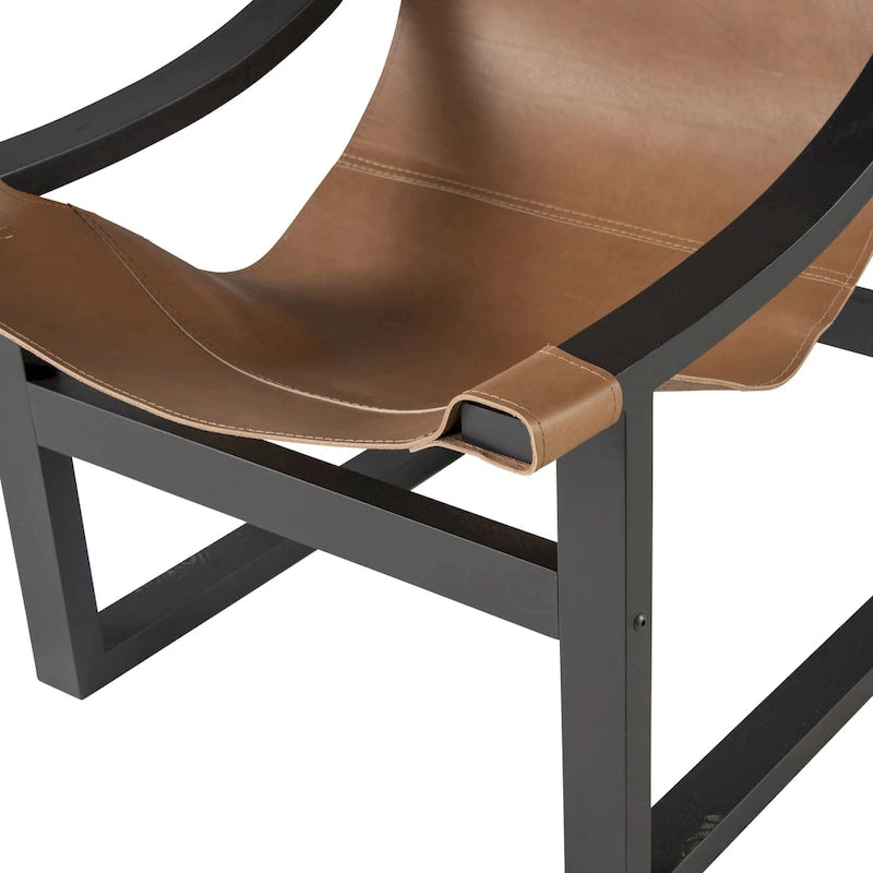 Leather Sling Accent Chair