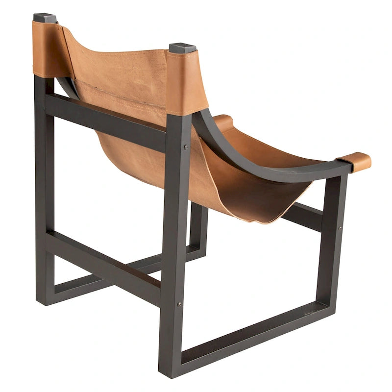 Leather Sling Accent Chair