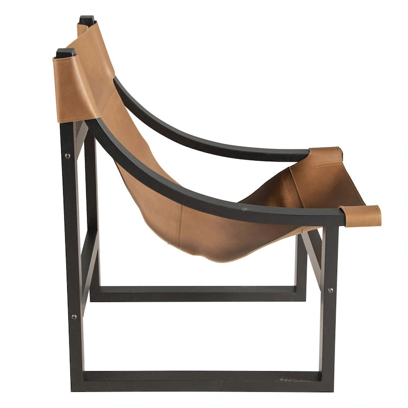 Leather Sling Accent Chair