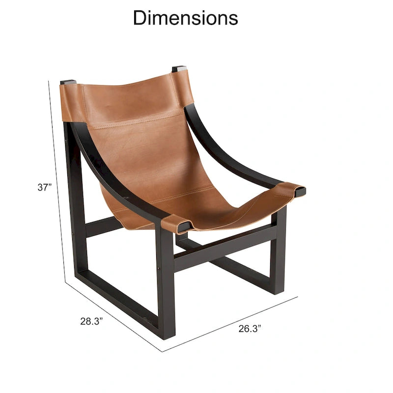Leather Sling Accent Chair