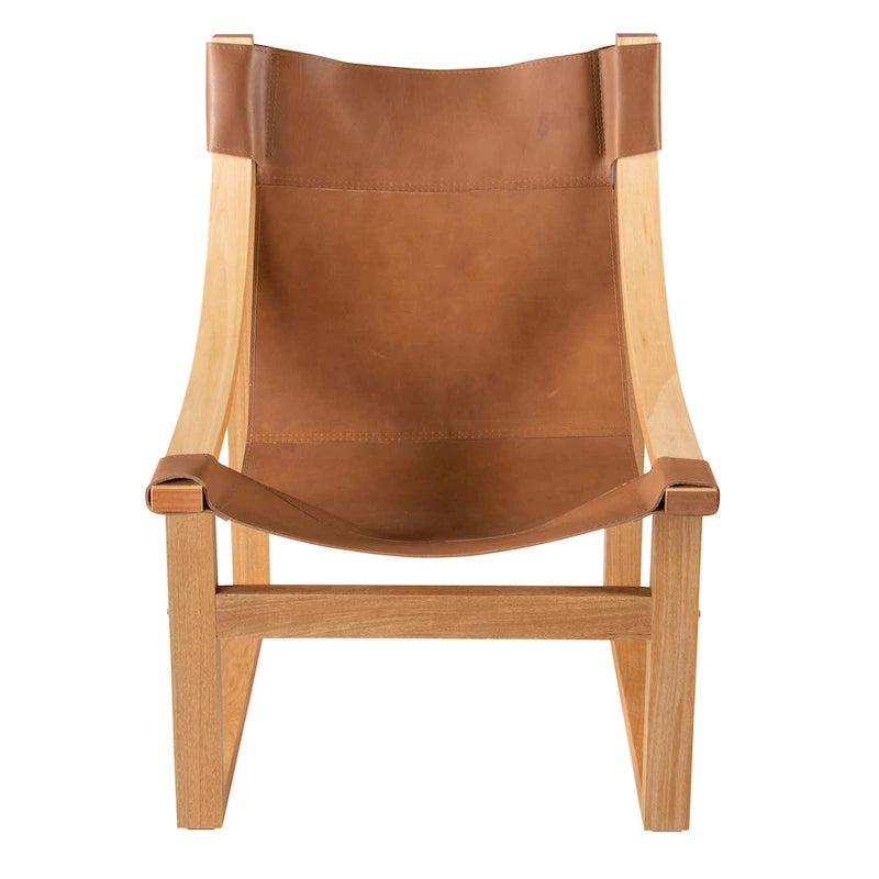 Leather Sling Accent Chair