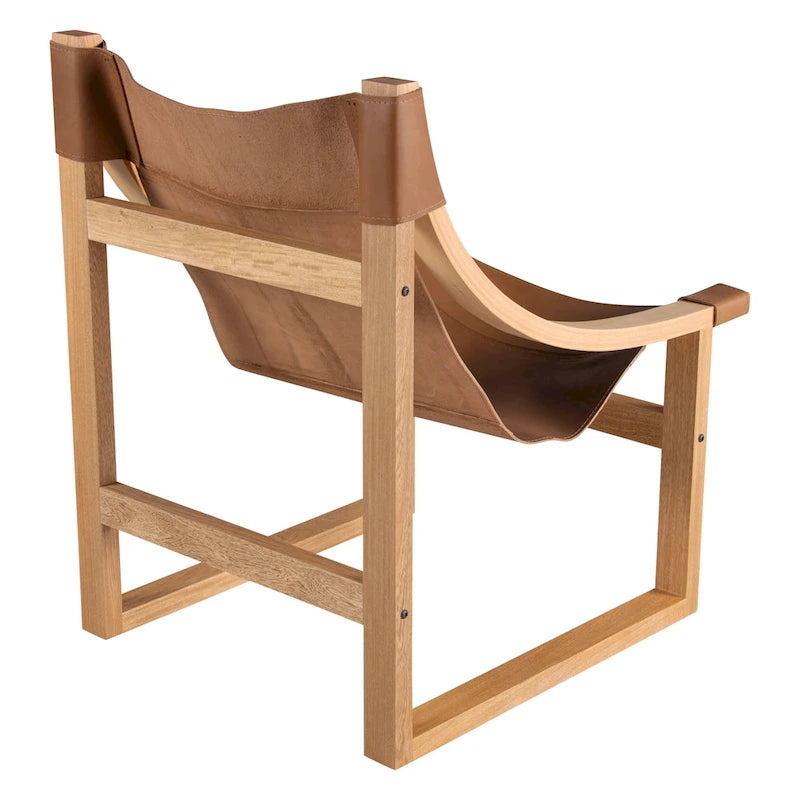 Leather Sling Accent Chair