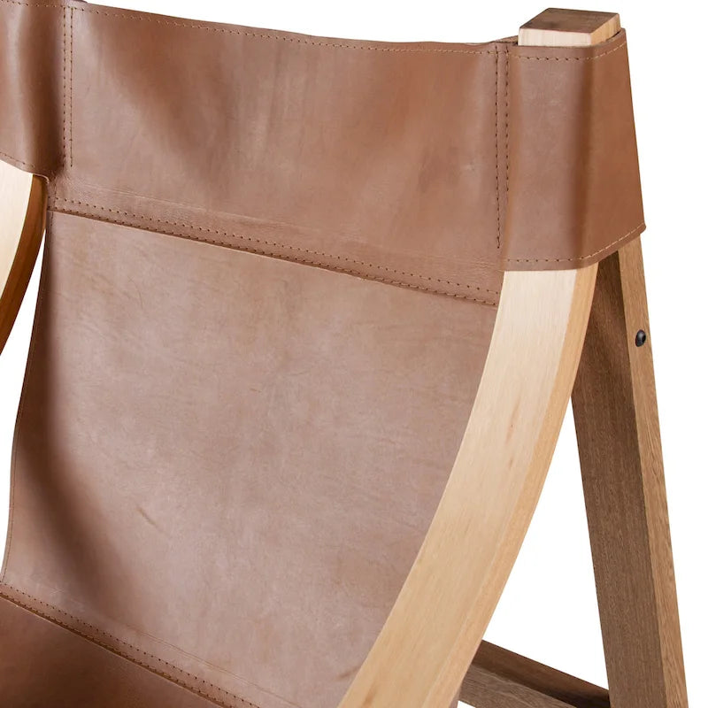 Leather Sling Accent Chair