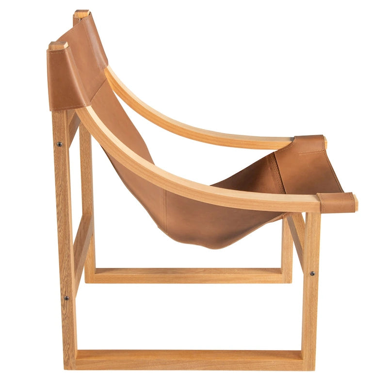 Leather Sling Accent Chair