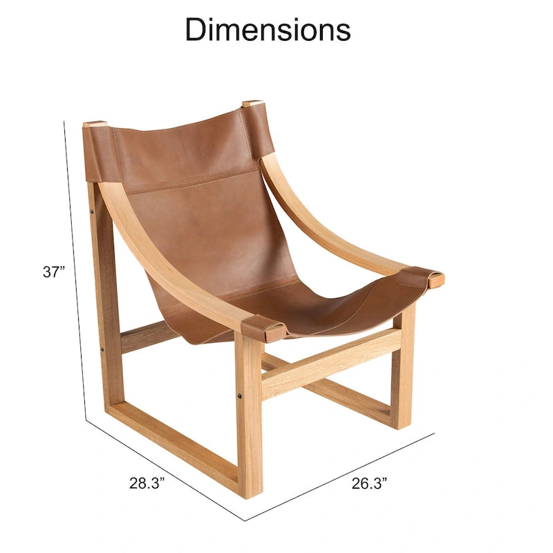 Leather Sling Accent Chair