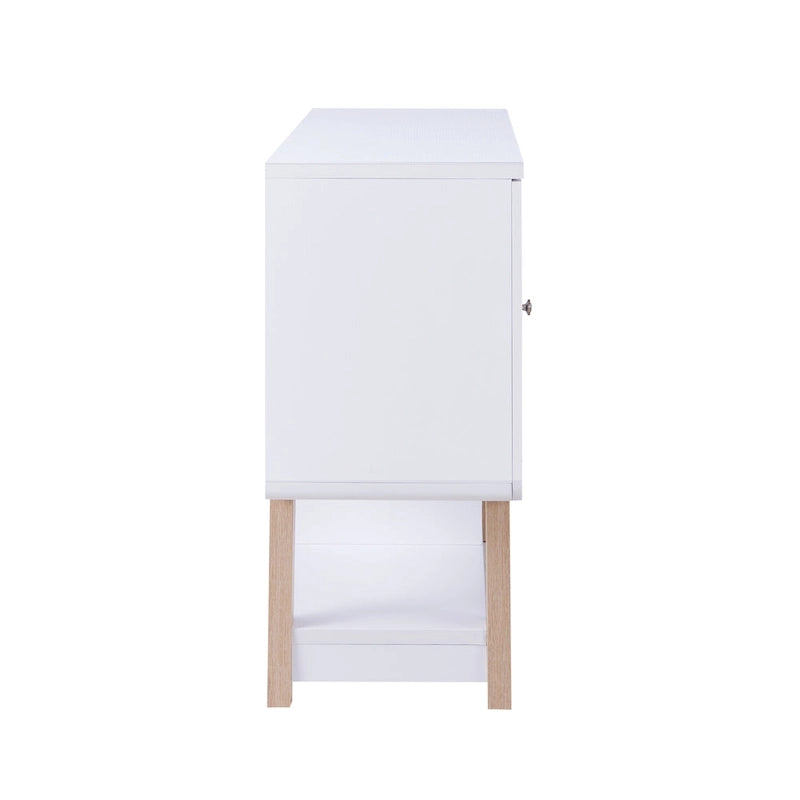 Credenza moderna di metà secolo con portabottiglie e portabicchieri da vino