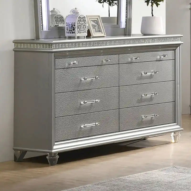 Xian Contemporary 56-inch Wide 8-Drawer Solid Wood Dresser by Furniture of America