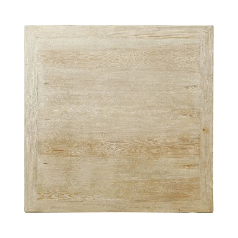 Square Handcrafted Reclaimed Pine Coffee Table with Weathered White Finish