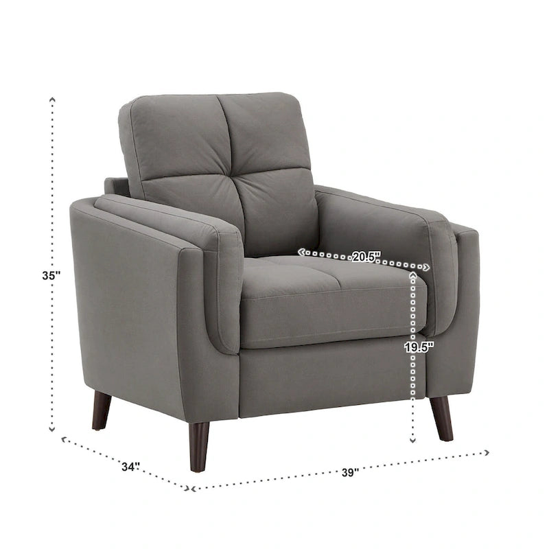 Tufted Microfiber Armchair