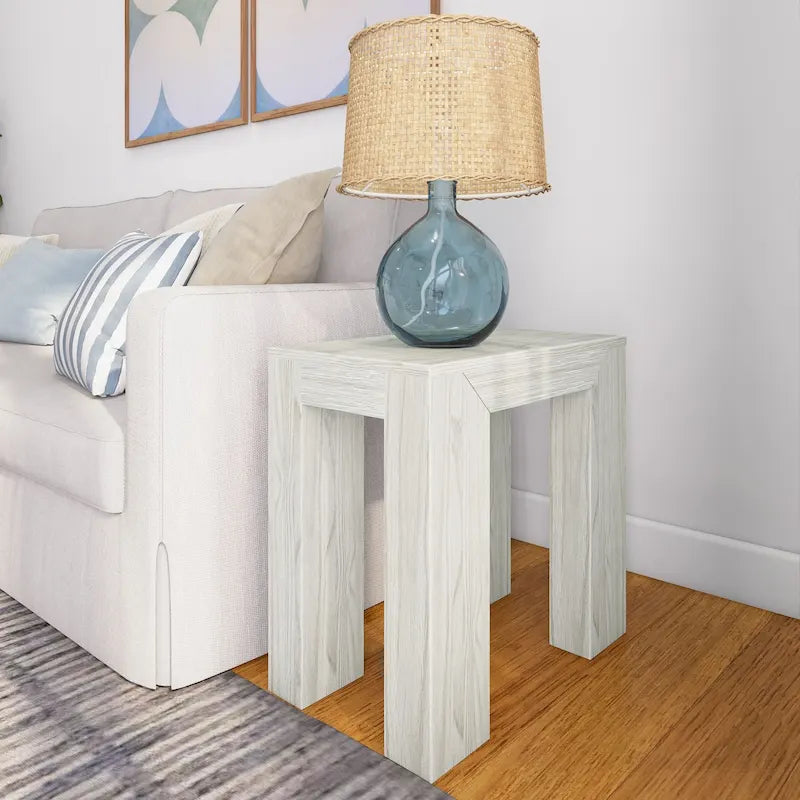 Modern Rectangular Solid Wood Side Table