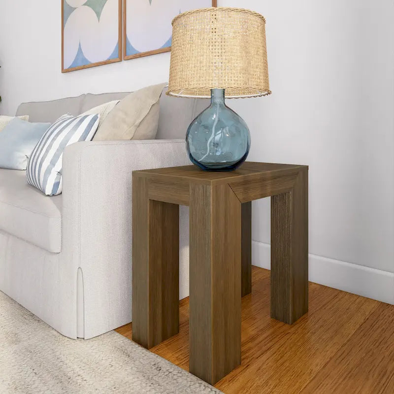 Moderne rechthoekige bijzettafel van massief hout