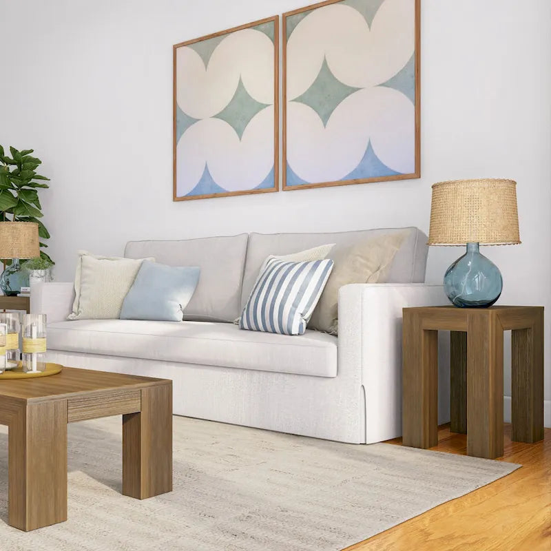 Moderne rechthoekige bijzettafel van massief hout