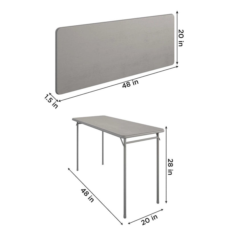 Tavolo pieghevole con piano in vinile da 20" x 48" — uso interno e all'aperto leggero