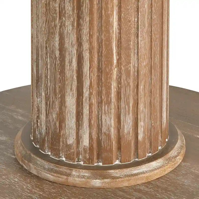 Round Pedestal Dining Table with Reclaimed Wood Finish