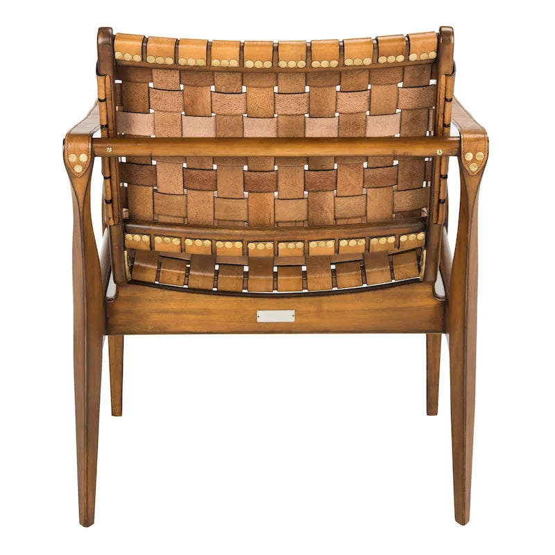 Woven Leather Accent Chair