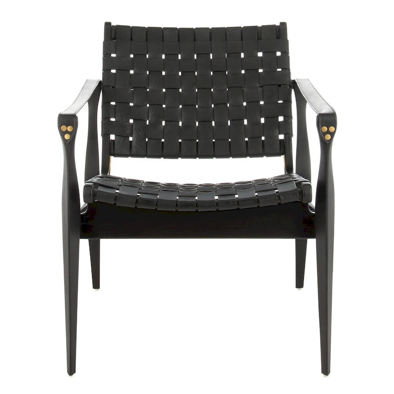 Woven Leather Accent Chair
