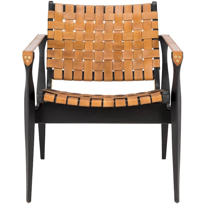 Woven Leather Accent Chair