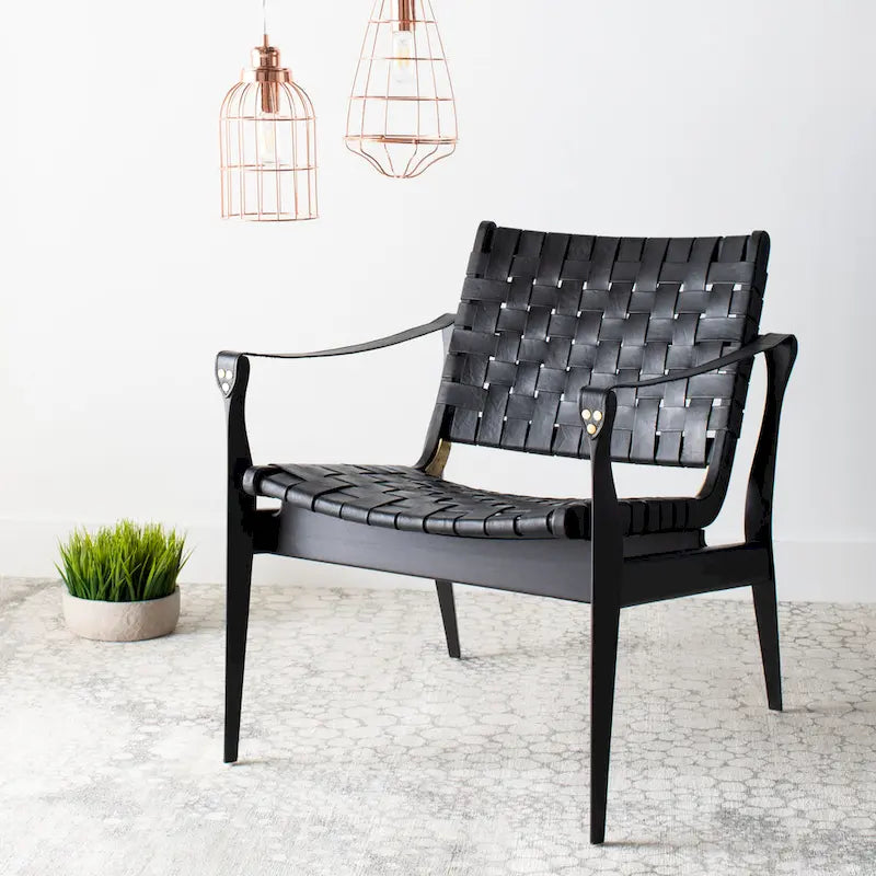 Sessel aus geflochtenem Leder