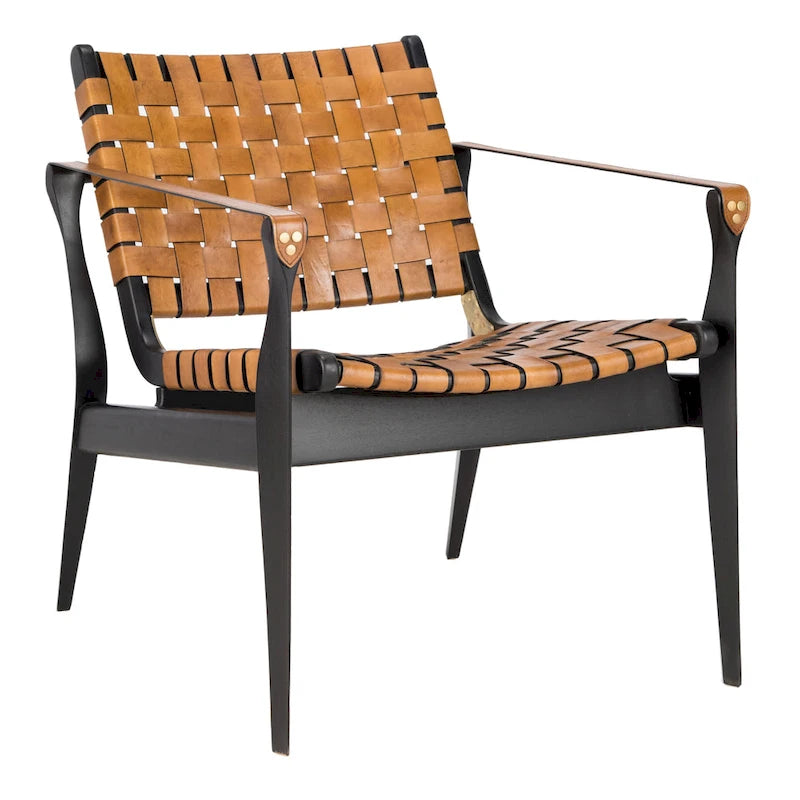 Sessel aus geflochtenem Leder