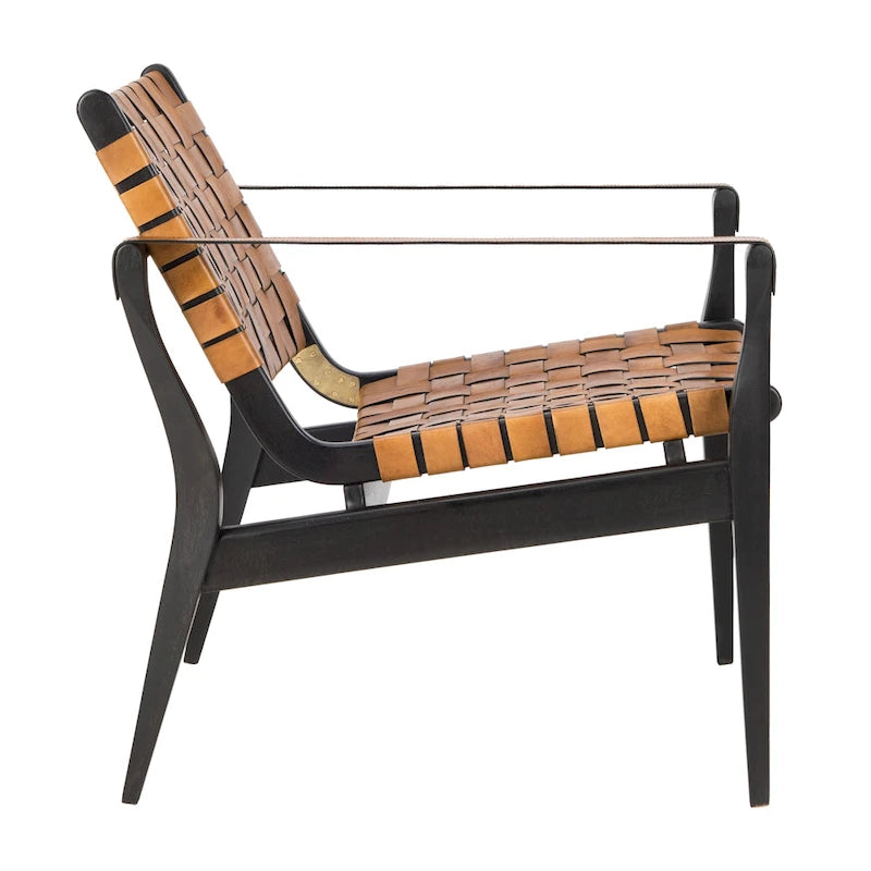 Sessel aus geflochtenem Leder