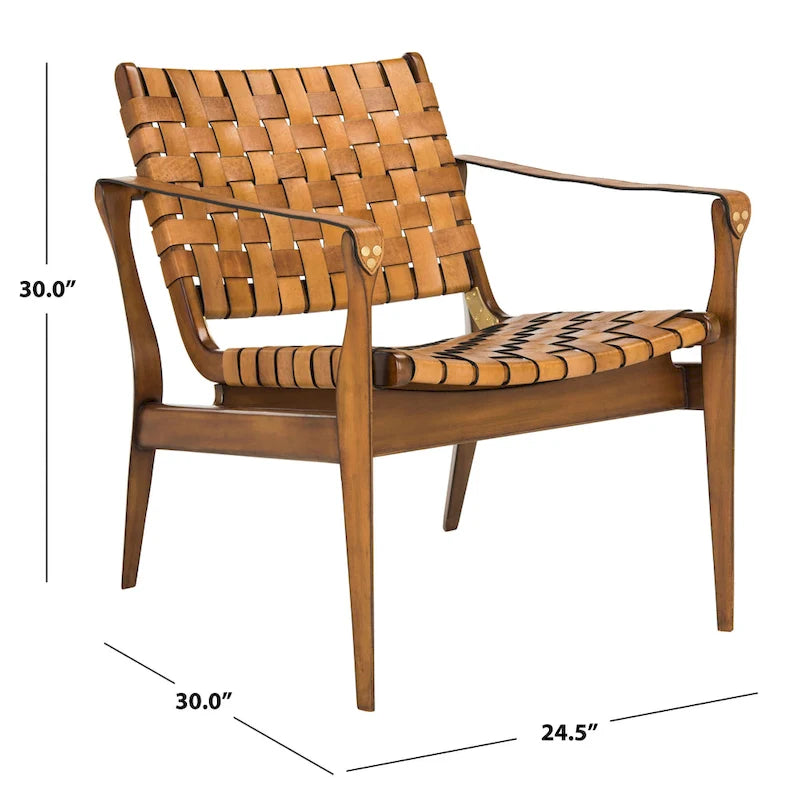 Sessel aus geflochtenem Leder